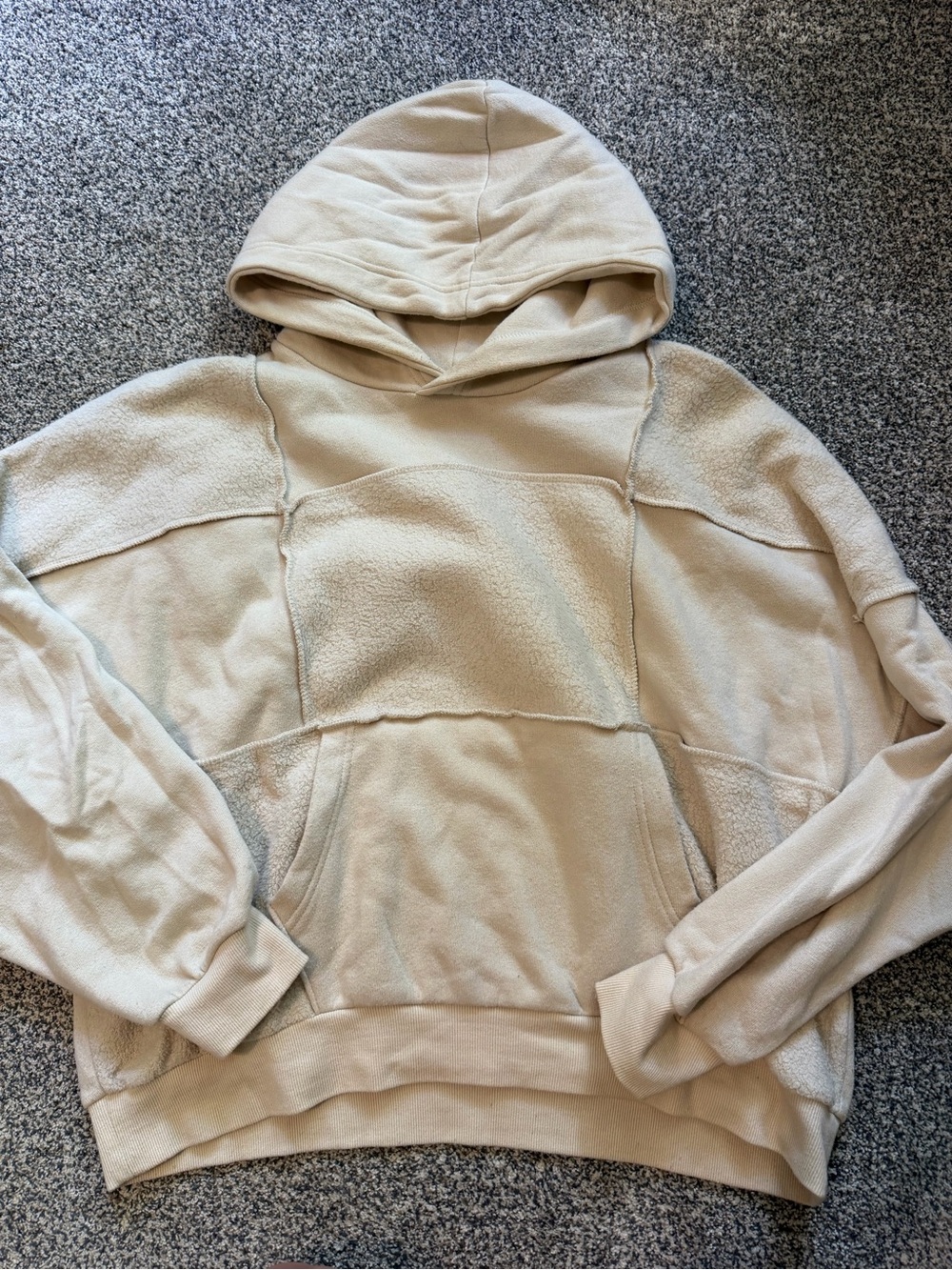 aerie Cream Sherpa-Lined Hoodie